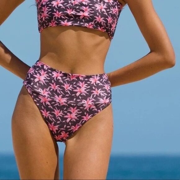 Acacia Madonna Echo Bikini Bottom Swim Size S NWT High Waisted Cheeky Wide Band - Picture 1 of 5